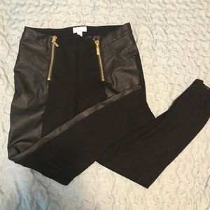 Bisou Bisou leather panel legging